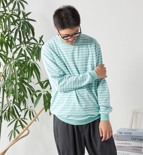 SHIPS any「SHIPS any: ソリッド / ボーダー スウェットライク Tシャツ (ロンT)◇」|Tシャツ・カットソー|