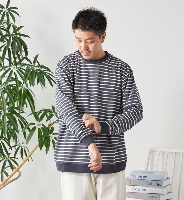 SHIPS any「SHIPS any: ソリッド / ボーダー スウェットライク Tシャツ (ロンT)◇」|Tシャツ・カットソー|