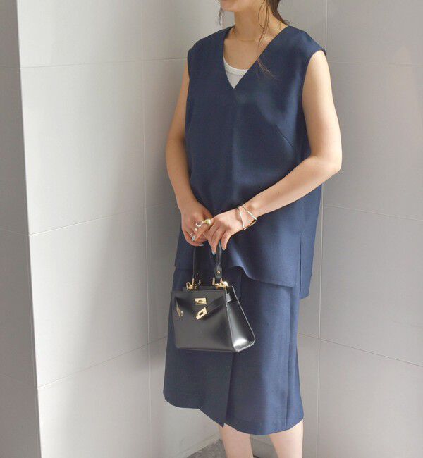 SHIPS any「SHIPS any:〈洗濯機可能〉リネンライク ブラウス &times; キュロットパンツ セットアップ」|キュロット|