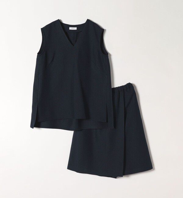 SHIPS any「SHIPS any:〈洗濯機可能〉リネンライク ブラウス &times; キュロットパンツ セットアップ」|キュロット|