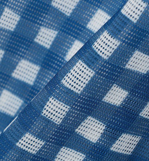 SHIPS any「SHIPS any: メッシュ オンブレチェック / ウェーブ パターン オープンカラー シアー シャツ◇」|シャツ・ブラウス|