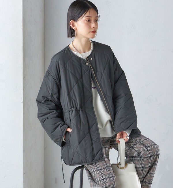 SHIPS for women「〈手洗い可能〉キルティング サイドジップ ブルゾン」|ブルゾン・スタジャン|