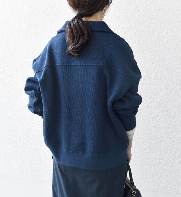 SHIPS any「SHIPS any:〈手洗い可能〉サカリバ スナップ スタンドカラー ブルゾン カットソー」|Tシャツ・カットソー|