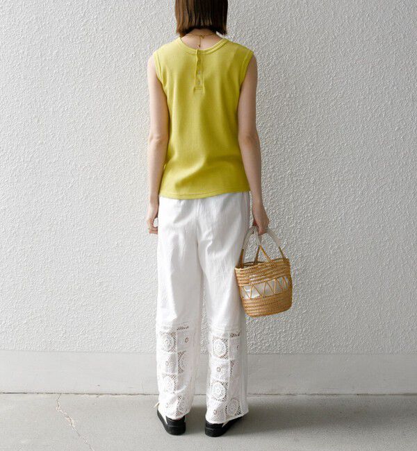 SHIPS any「SHIPS any:〈洗濯機可能〉ワッフル ヘンリーネック 2WAY ノースリーブ TEE」|タンクトップ|