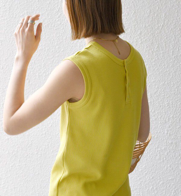 SHIPS any「SHIPS any:〈洗濯機可能〉ワッフル ヘンリーネック 2WAY ノースリーブ TEE」|タンクトップ|