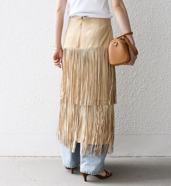 SHIPS any「bon_meur:〈手洗い可能〉フリンジ ティアード タイト スカート」|スカート|