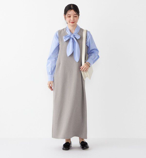 SHIPS Colors 「SHIPS Colors:〈手洗い可能〉シャーク フリンジ ジャンパー ワンピース◇」|ジャンパースカート|