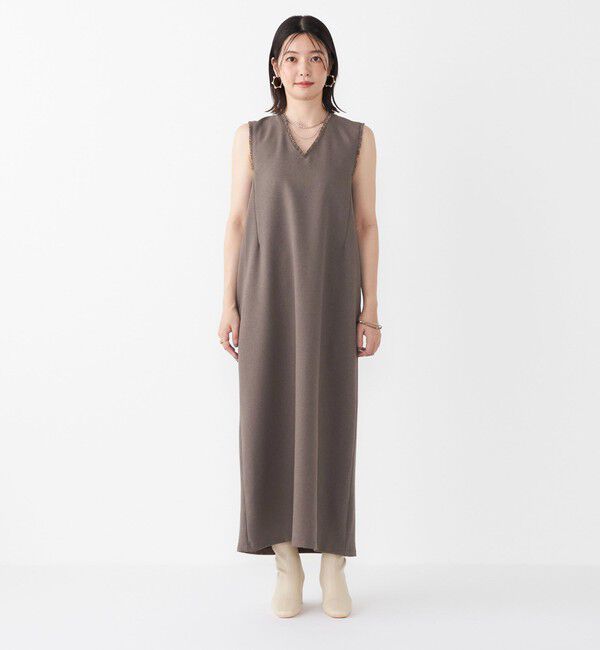 SHIPS Colors 「SHIPS Colors:〈手洗い可能〉シャーク フリンジ ジャンパー ワンピース◇」|ジャンパースカート|