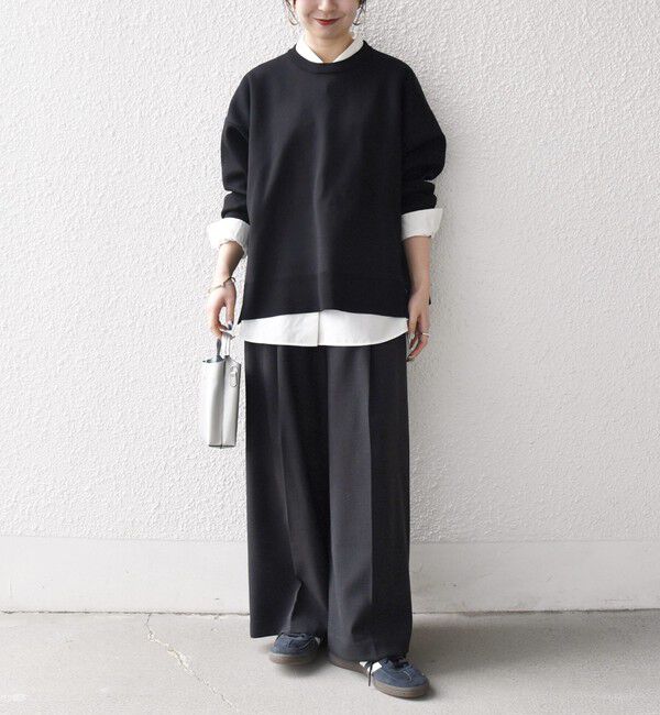 SHIPS any「SHIPS any:〈手洗い可能〉サイドスリット クルーネック ルーズ プルオーバー」|ニット・セーター|