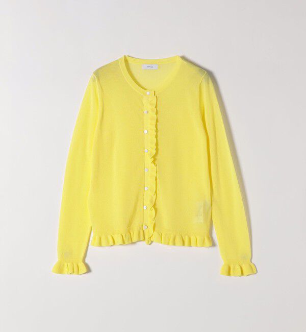 SHIPS any「SHIPS any:〈手洗い可能〉コットン ミックス シアー フリル カーディガン」|カーディガン|