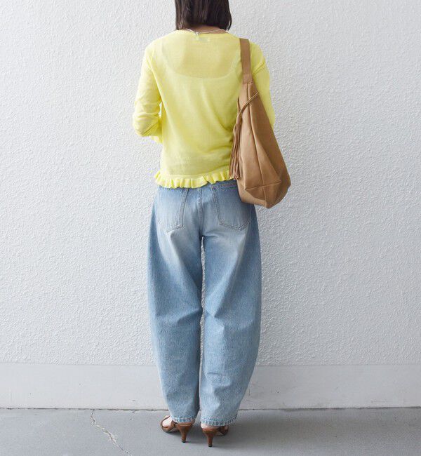 SHIPS any「SHIPS any:〈手洗い可能〉コットン ミックス シアー フリル カーディガン」|カーディガン|