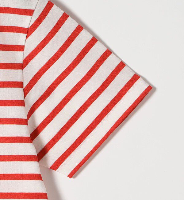 SHIPS any「SHIPS any:〈洗濯機可能〉マリンボーダー レースアップ ショートスリーブ TEE」|Tシャツ・カットソー|