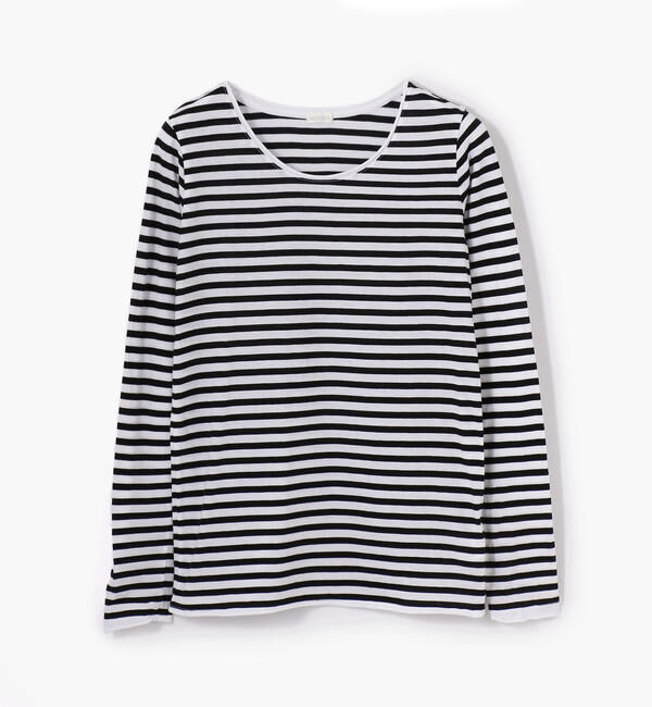 GALERIE VIE「コットン ラウンドネックプルオーバー」|Tシャツ・カットソー|16 ブラック系