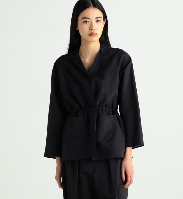 BACCA「ウォッシャーシルク ギャザードジャケット」|シャツ・ブラウス|