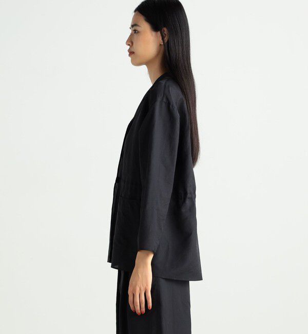 BACCA「ウォッシャーシルク ギャザードジャケット」|シャツ・ブラウス|