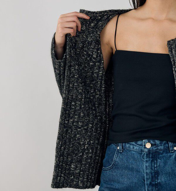 DES PRES「アルパカミックススラブ クルーネック ニットジャケット」|ブルゾン・スタジャン|