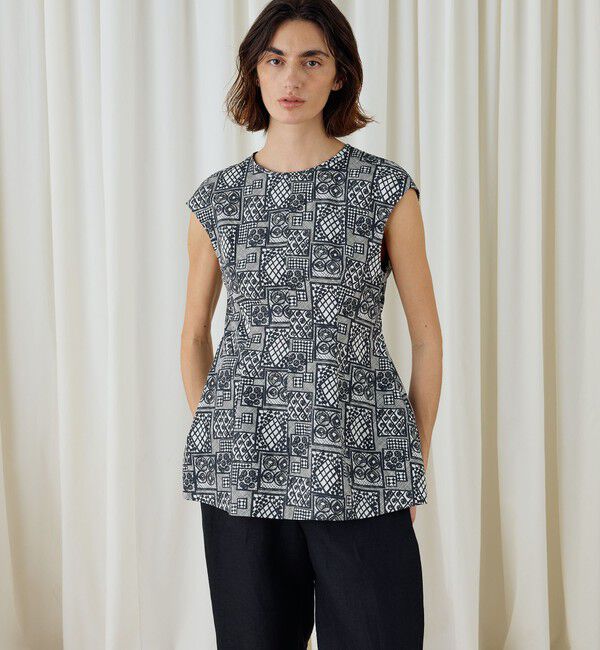 DES PRES「パッチワークレースプリント シェイプブラウス」|シャツ・ブラウス|