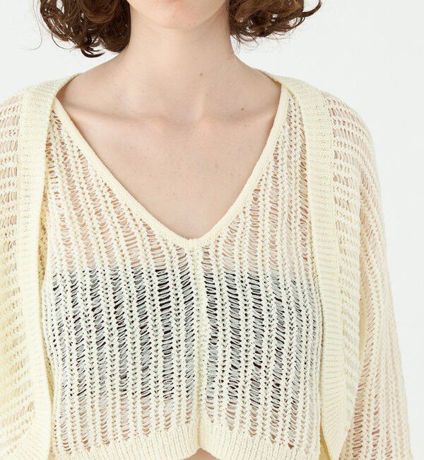 Ballsey「チュールテープ ショートカーディガン」|カーディガン|