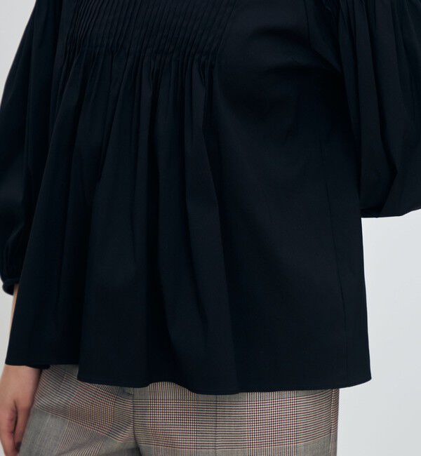 TOMORROWLAND collection「ハイパワーストレッチブロード ピンタックブラウス」|シャツ・ブラウス|