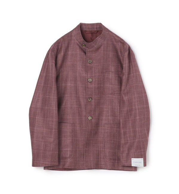 TOMORROWLAND BUYING WEAR「【別注】CARUSO ウールシルクリネン フォレスティエールジャケット」|ノーカラージャケット|76 ボルドー