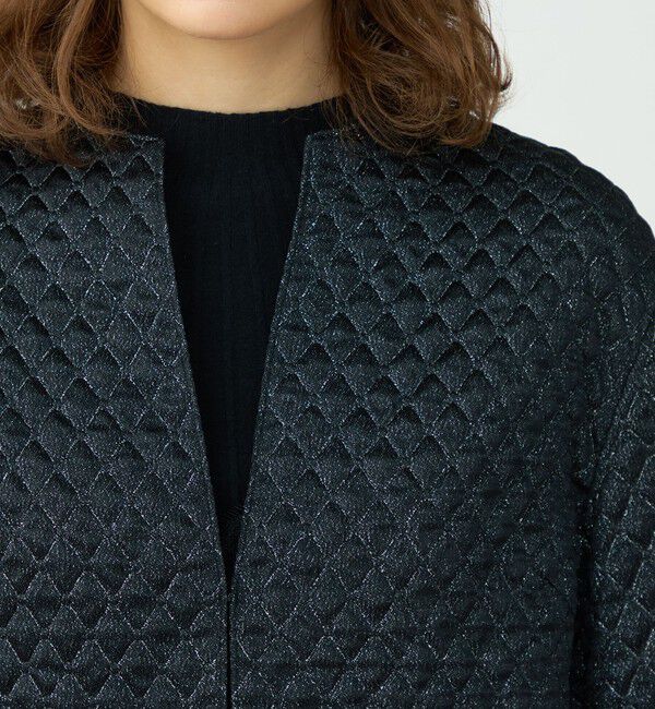 Ballsey「ラメマトラッセ バックペプラムジャケット」|ノーカラージャケット|