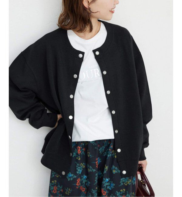 SLOBE IENA「《WEB・一部店舗限定/追加4》ダブルフェイスジャージースナップカーディガン」|カーディガン|