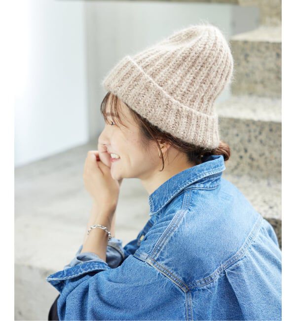 SLOBE IENA「《WEB限定カラー/追加》Fratelli Talli MOHAIR KNIT CAP 3874 MOHAIR MIX」|ニット帽|