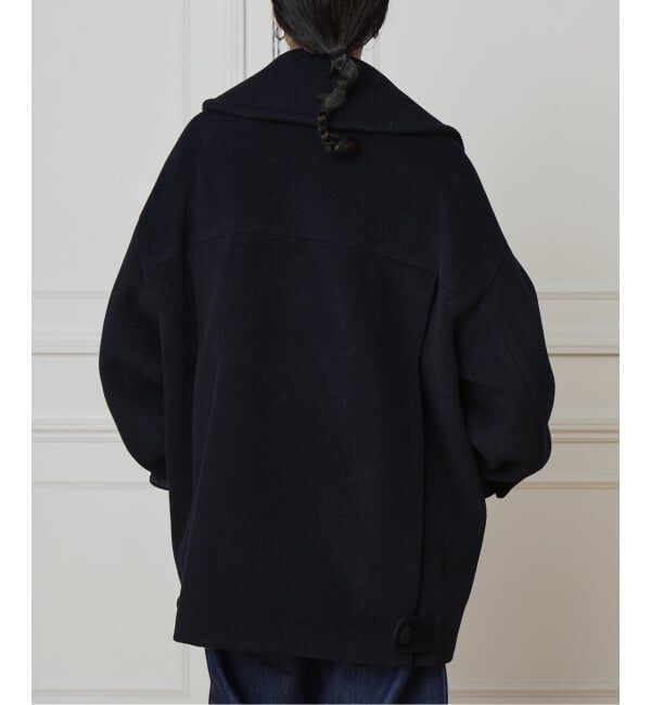 IENA LA BOUCLE「IENA LA BOUCLE パイルウールヘリンボンPコート」|ピーコート|