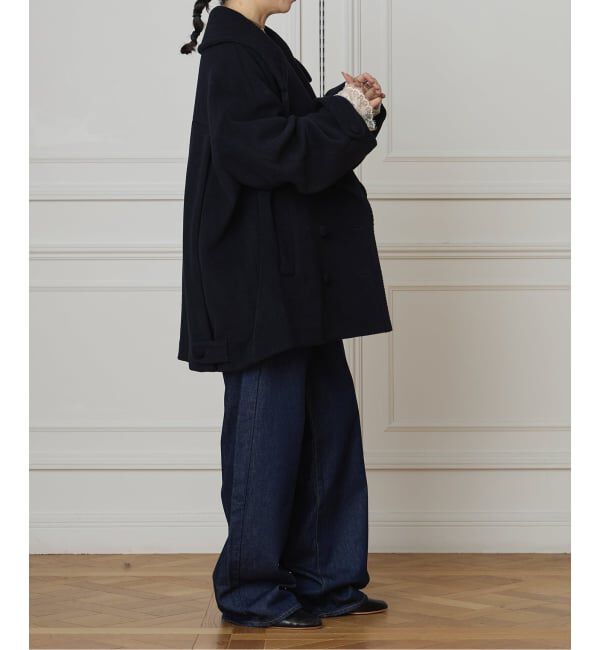 IENA LA BOUCLE「IENA LA BOUCLE パイルウールヘリンボンPコート」|ピーコート|