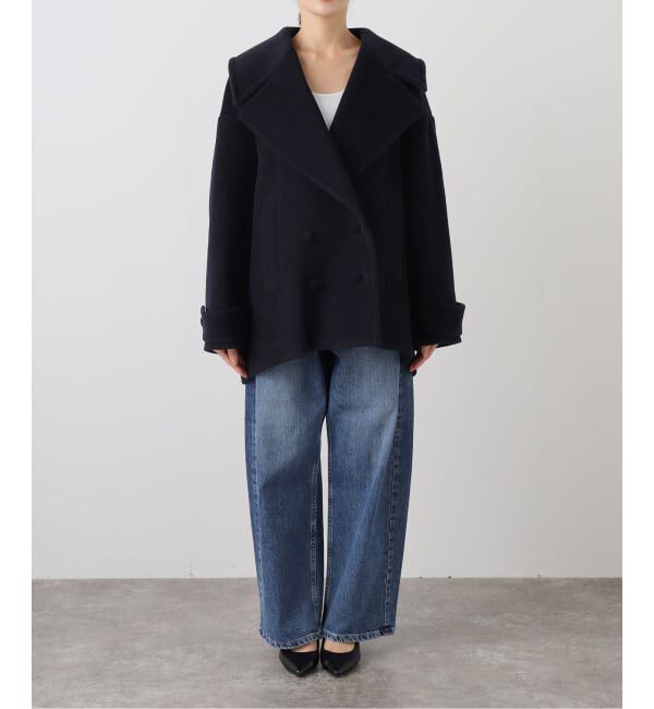 IENA LA BOUCLE「IENA LA BOUCLE パイルウールヘリンボンPコート」|ピーコート|