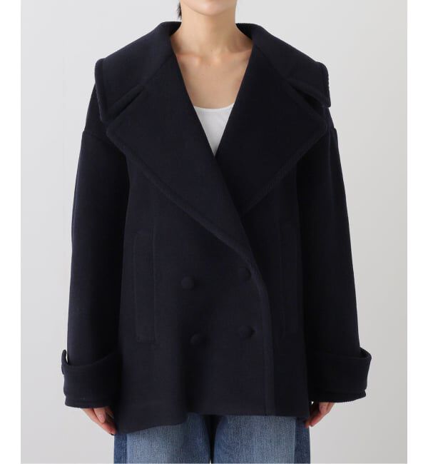 IENA LA BOUCLE「IENA LA BOUCLE パイルウールヘリンボンPコート」|ピーコート|