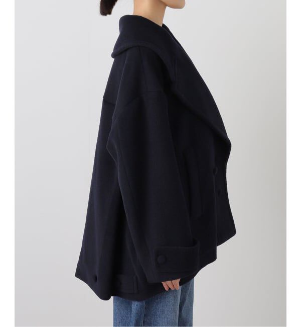 IENA LA BOUCLE「IENA LA BOUCLE パイルウールヘリンボンPコート」|ピーコート|