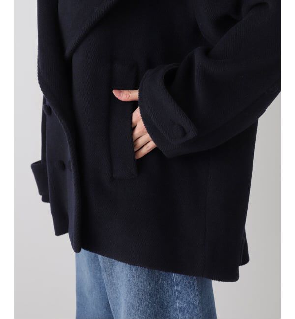 IENA LA BOUCLE「IENA LA BOUCLE パイルウールヘリンボンPコート」|ピーコート|