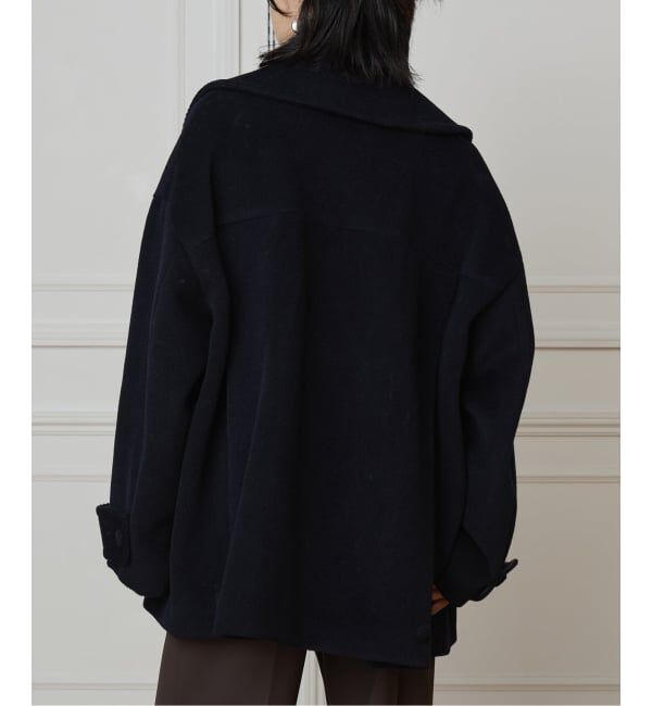 IENA LA BOUCLE「IENA LA BOUCLE パイルウールヘリンボンPコート」|ピーコート|