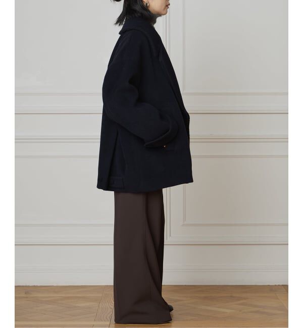 IENA LA BOUCLE「IENA LA BOUCLE パイルウールヘリンボンPコート」|ピーコート|