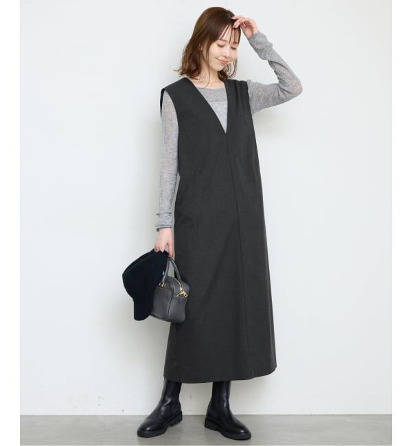 SLOBE IENA「《WEB限定/追加》TR Vネックジャンパースカート」|ワンピース|
