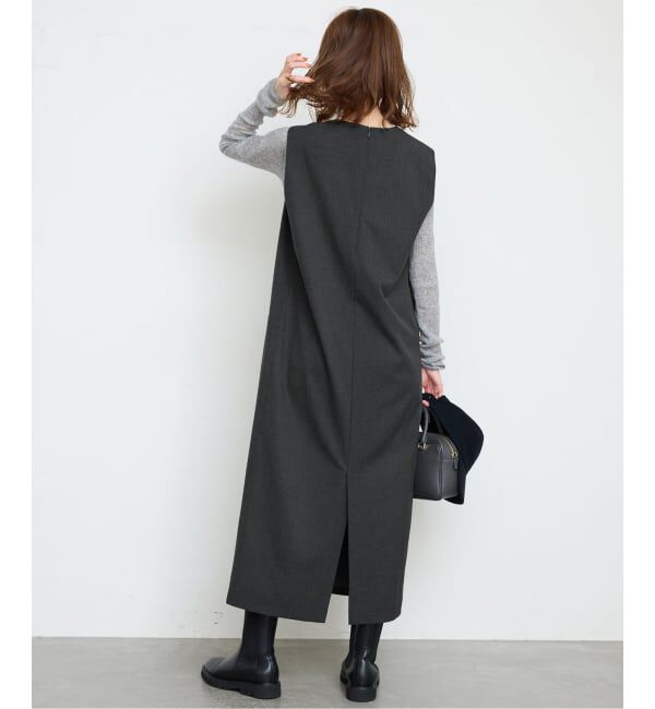 SLOBE IENA「《WEB限定/追加》TR Vネックジャンパースカート」|ワンピース|