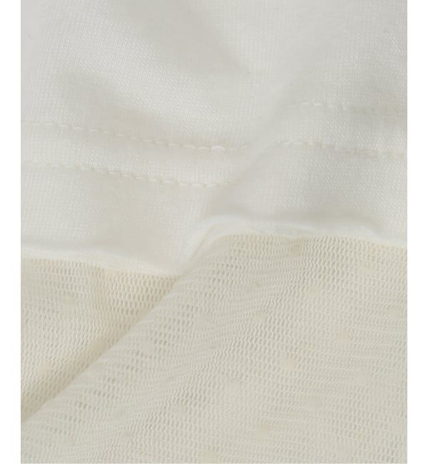 SLOBE IENA「《WEB限定/追加》レイヤードフロッキードットスリーブロンTEE」|Tシャツ・カットソー|