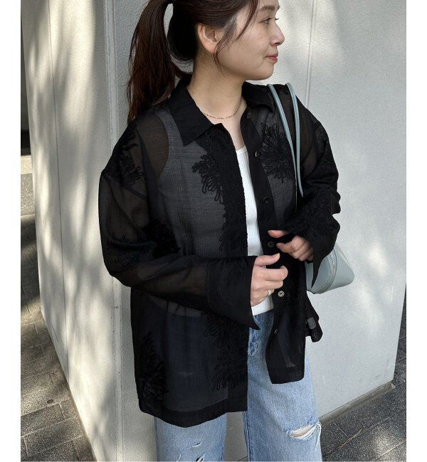 JOURNAL STANDARD「《追加2》シアーレースビッグシャツ」|シャツ・ブラウス|