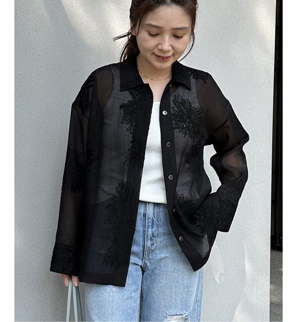 JOURNAL STANDARD「《追加2》シアーレースビッグシャツ」|シャツ・ブラウス|