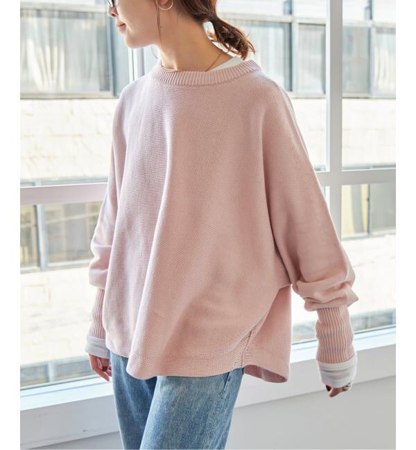 Spick and Span「《WEB限定 / 追加2》バルキーヤーンドルマンロングリブニット」|ニット・セーター|ピンク A