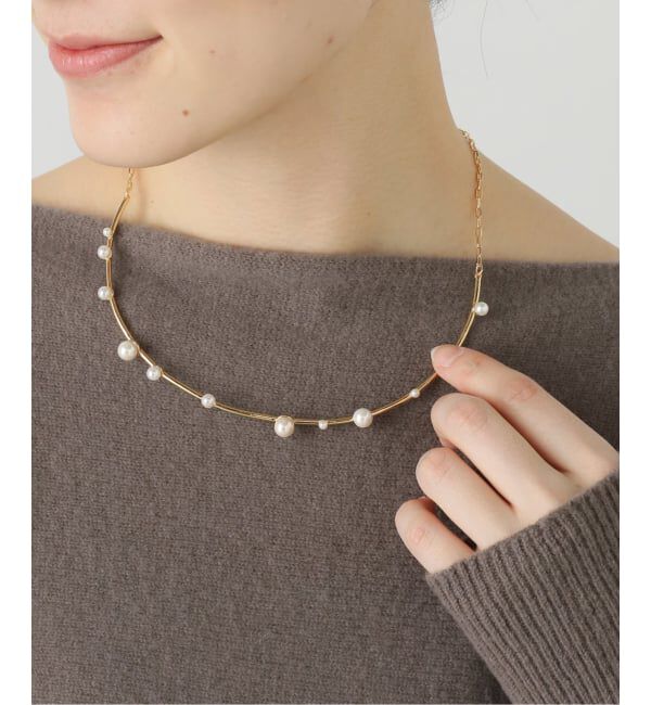  「STELLAR HOLLYWOOD/ステラハリウッド シェルパールラインネックレス」|ネックレス|