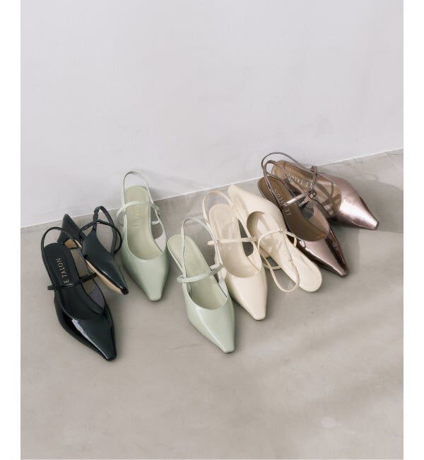  「4cmフレンチスクエアスリングバック」|パンプス|