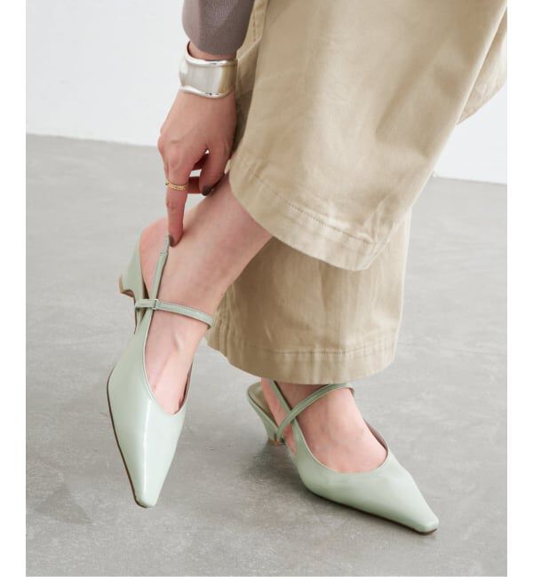  「4cmフレンチスクエアスリングバック」|パンプス|