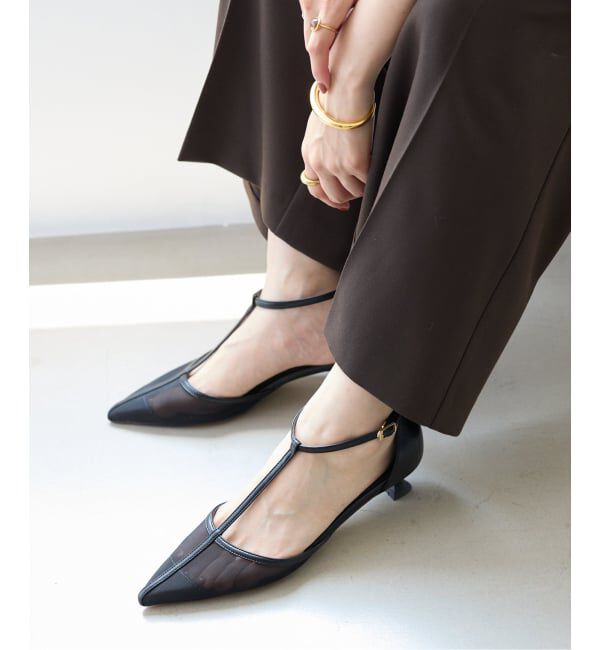  「《追加》3.5cmTストラップシアーパンプス」|パンプス|ブラック A