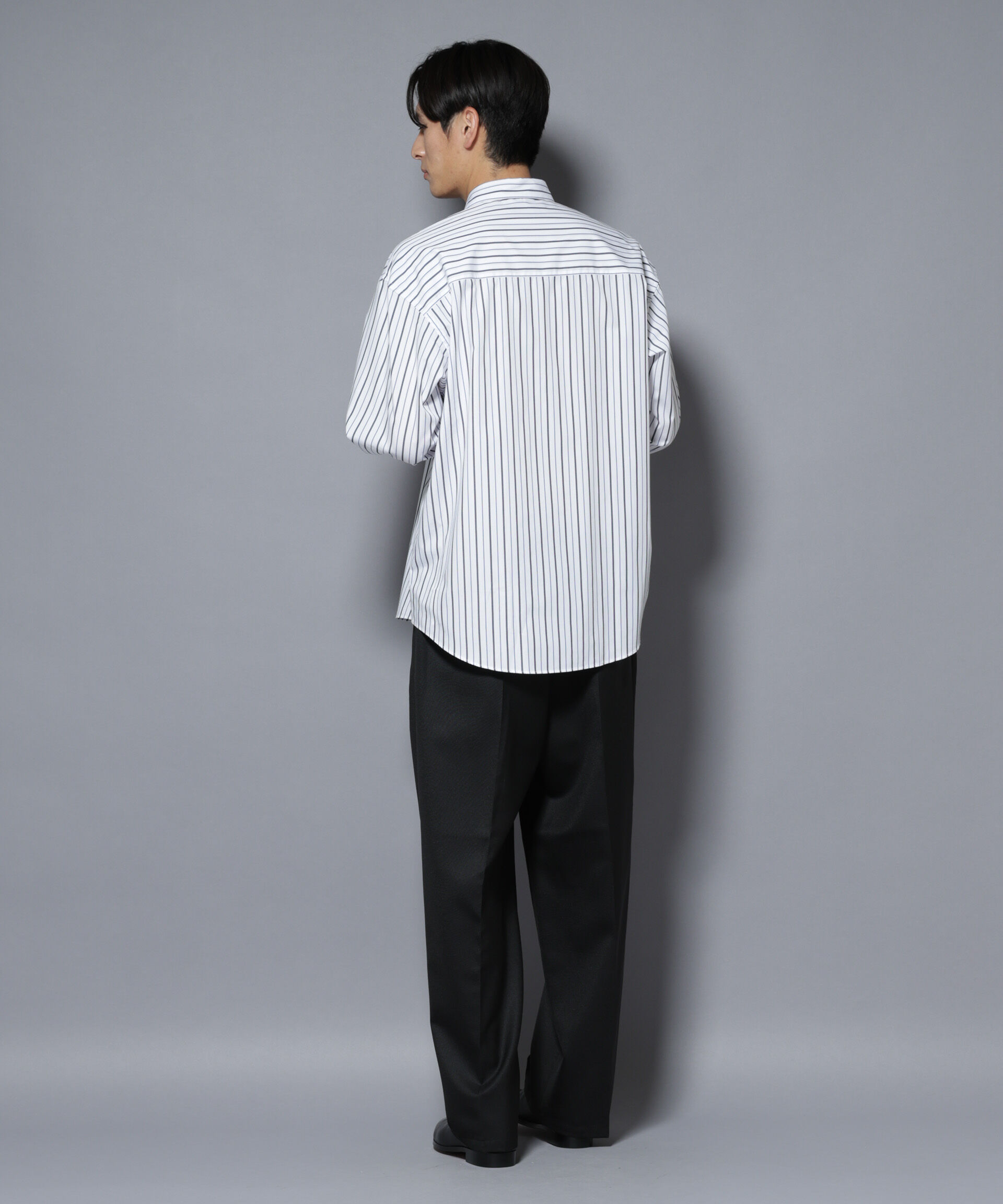 nano･universe「「大人のワイドシャツ」レギュラーカラー ストライプ長袖」|シャツ・ブラウス|