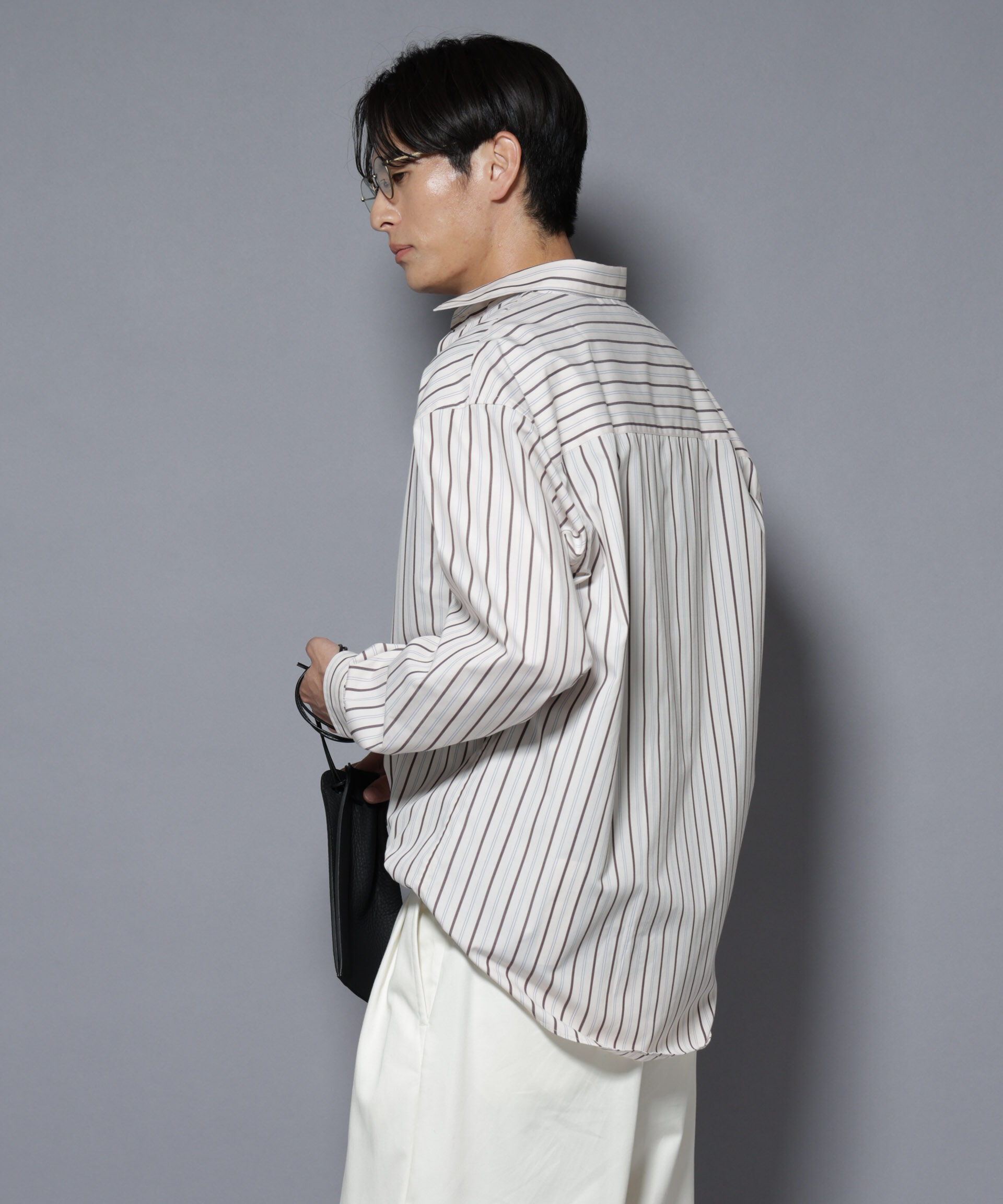 nano･universe「「大人のワイドシャツ」レギュラーカラー ストライプ長袖」|シャツ・ブラウス|