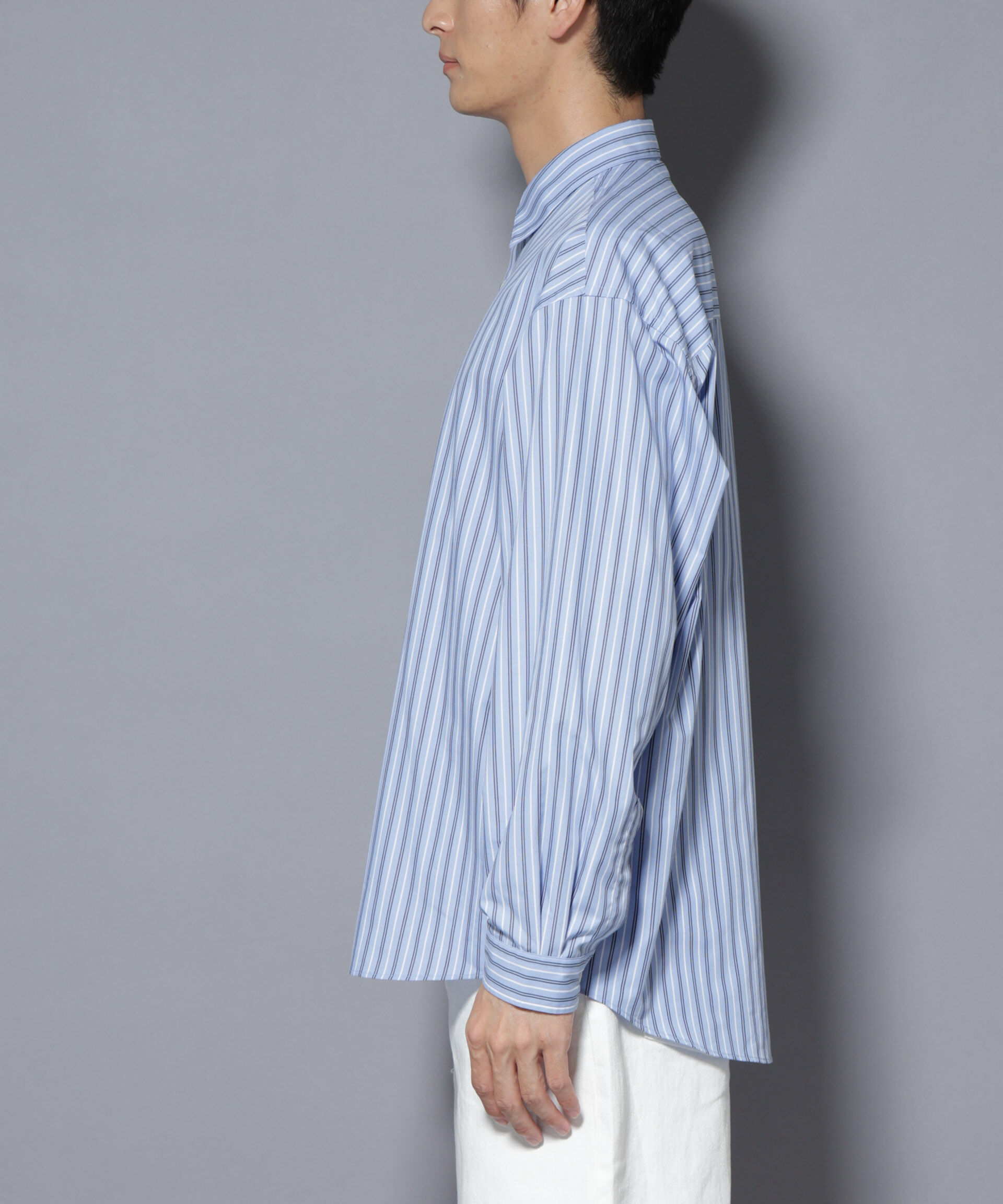 nano･universe「「大人のワイドシャツ」レギュラーカラー ストライプ長袖」|シャツ・ブラウス|