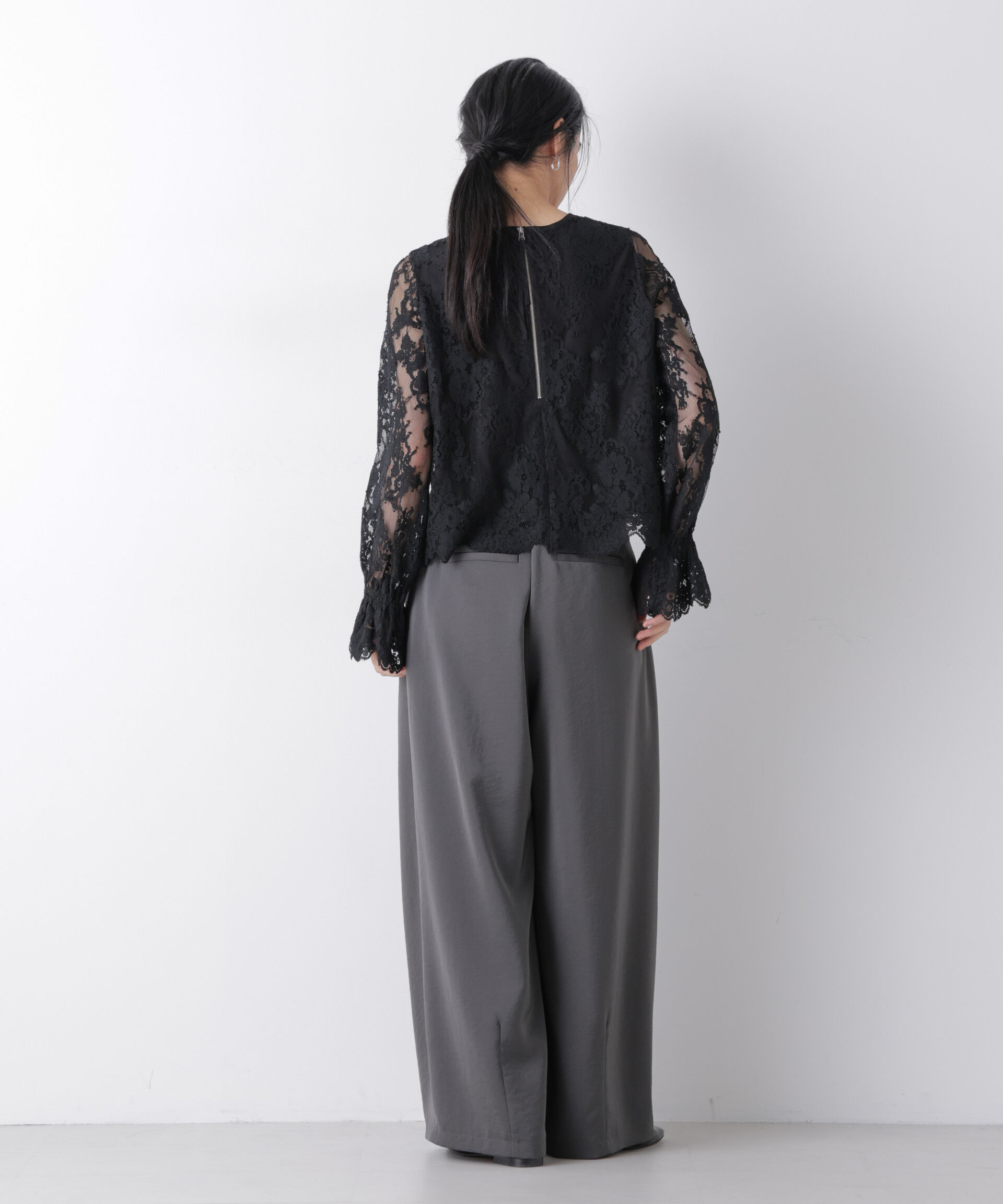 nano･universe「レーススカラップブラウス」|シャツ・ブラウス|