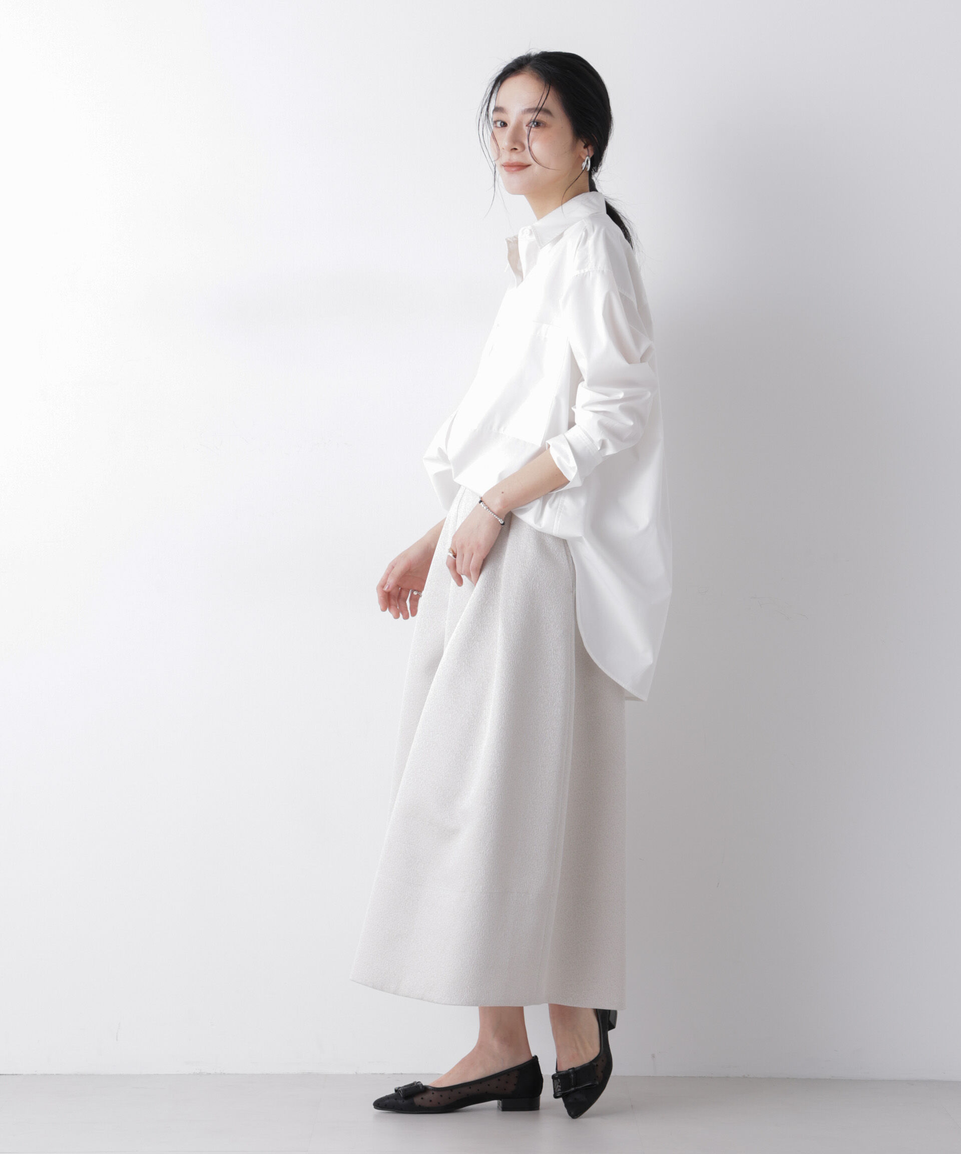 nano･universe「ジャガードボリュームタックスカート(セットアップ可)」|スカート|